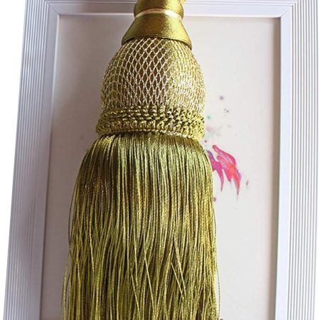 Curtain & Drapery Tassel Tiebacks 1 Pair Curtain Rope Tie Band Window Drapery Ball Holdbacks Clip Buckle Decorative Hand-Knitted Cord Bandages (Moss Green)